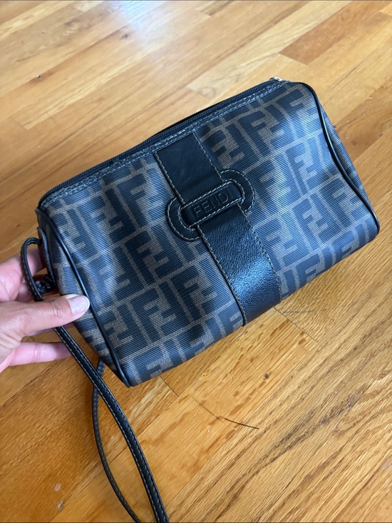 Fendi Handbags - Fendi Brown and Black Logo pocketbook